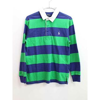 ラルフローレン(Ralph Lauren)の【春物 新入荷!】▼ラルフローレン/Ralph Lauren▼150cm 長袖ラガーシャツ 緑×白×紺 【中古】 子供服 キッズ ジュニア 男の子 春秋冬 tops  323042(その他)