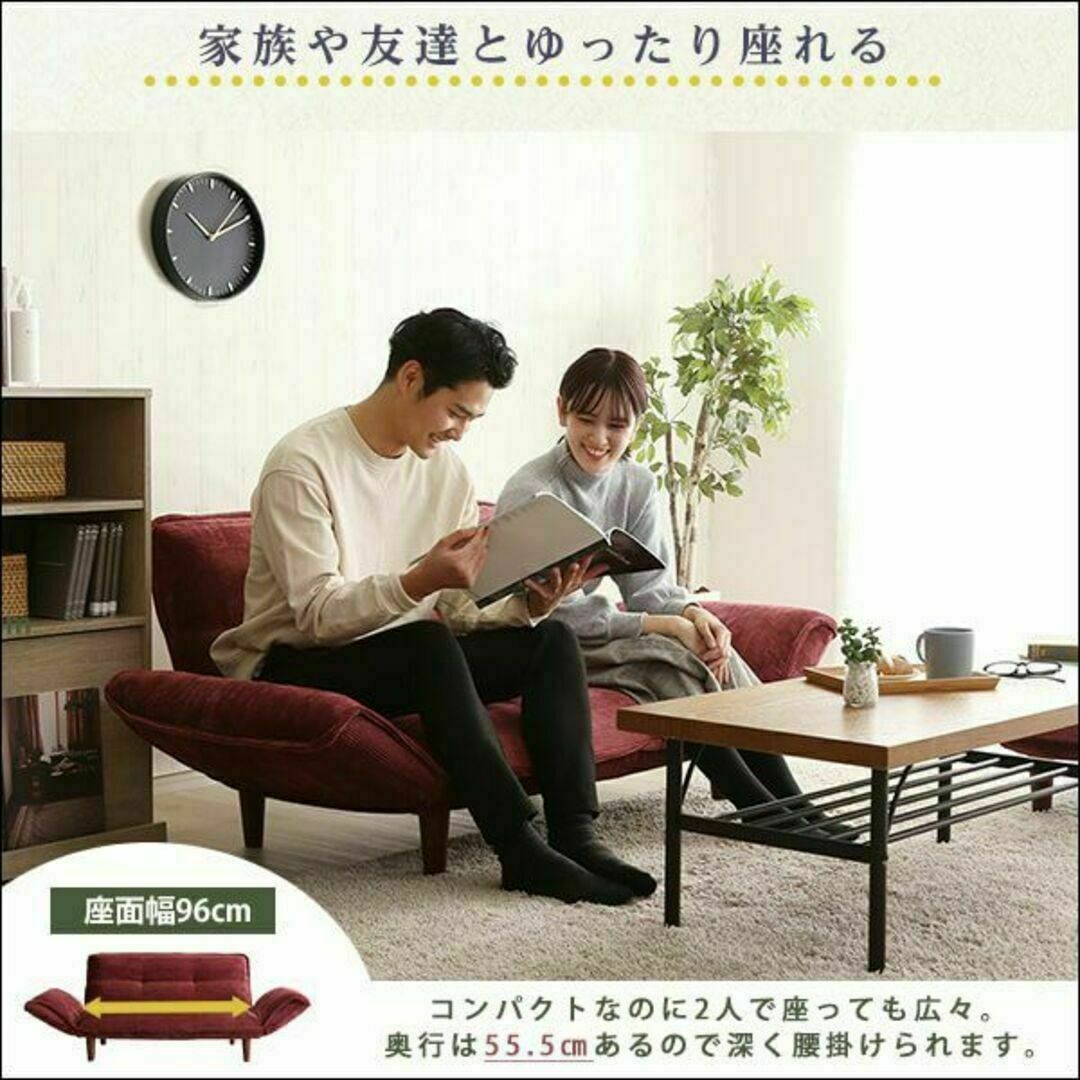 肌触りが良いコーデュロイソファ　２人掛け　オットマンセット【全６色】 インテリア/住まい/日用品のソファ/ソファベッド(二人掛けソファ)の商品写真