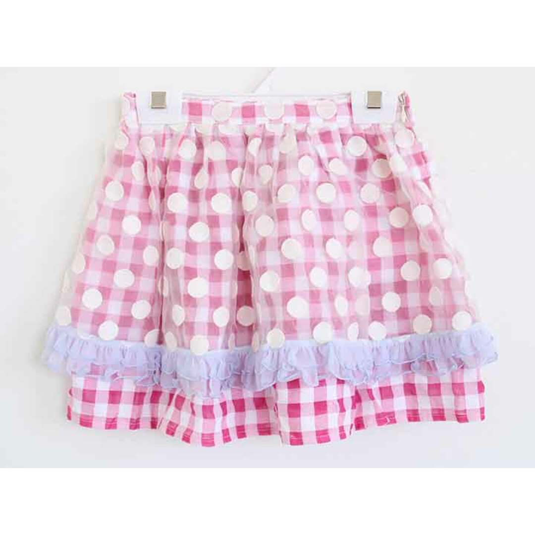 fafa(フェフェ)の【春夏物 新入荷!】†フェフェ/fafa†130cm スカート ピンク×白【中古】子供服 キッズ kids 女の子 春夏秋 bottoms 223042 キッズ/ベビー/マタニティのキッズ服女の子用(90cm~)(スカート)の商品写真