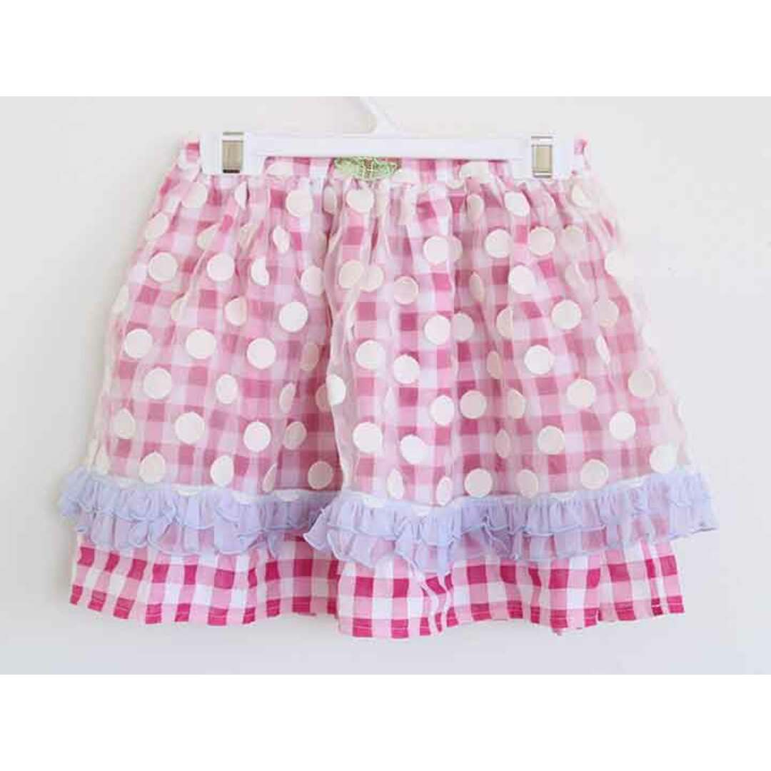 fafa(フェフェ)の【春夏物 新入荷!】†フェフェ/fafa†130cm スカート ピンク×白【中古】子供服 キッズ kids 女の子 春夏秋 bottoms 223042 キッズ/ベビー/マタニティのキッズ服女の子用(90cm~)(スカート)の商品写真