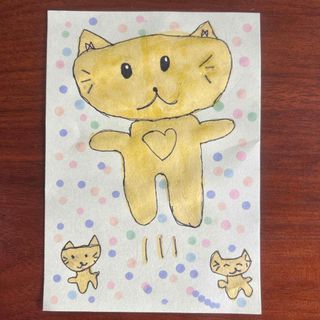 子供が描いた絵　ねこの絵　(カラーペン/コピック)