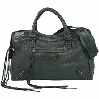 バレンシアガバッグ(BALENCIAGA BAG)の本物 バレンシアガ BALENCIAGA ザ シティ 2WAY ショルダーバッグ ハンドバッグ レザー ブラック 115748 The City バッグ 中古(ショルダーバッグ)