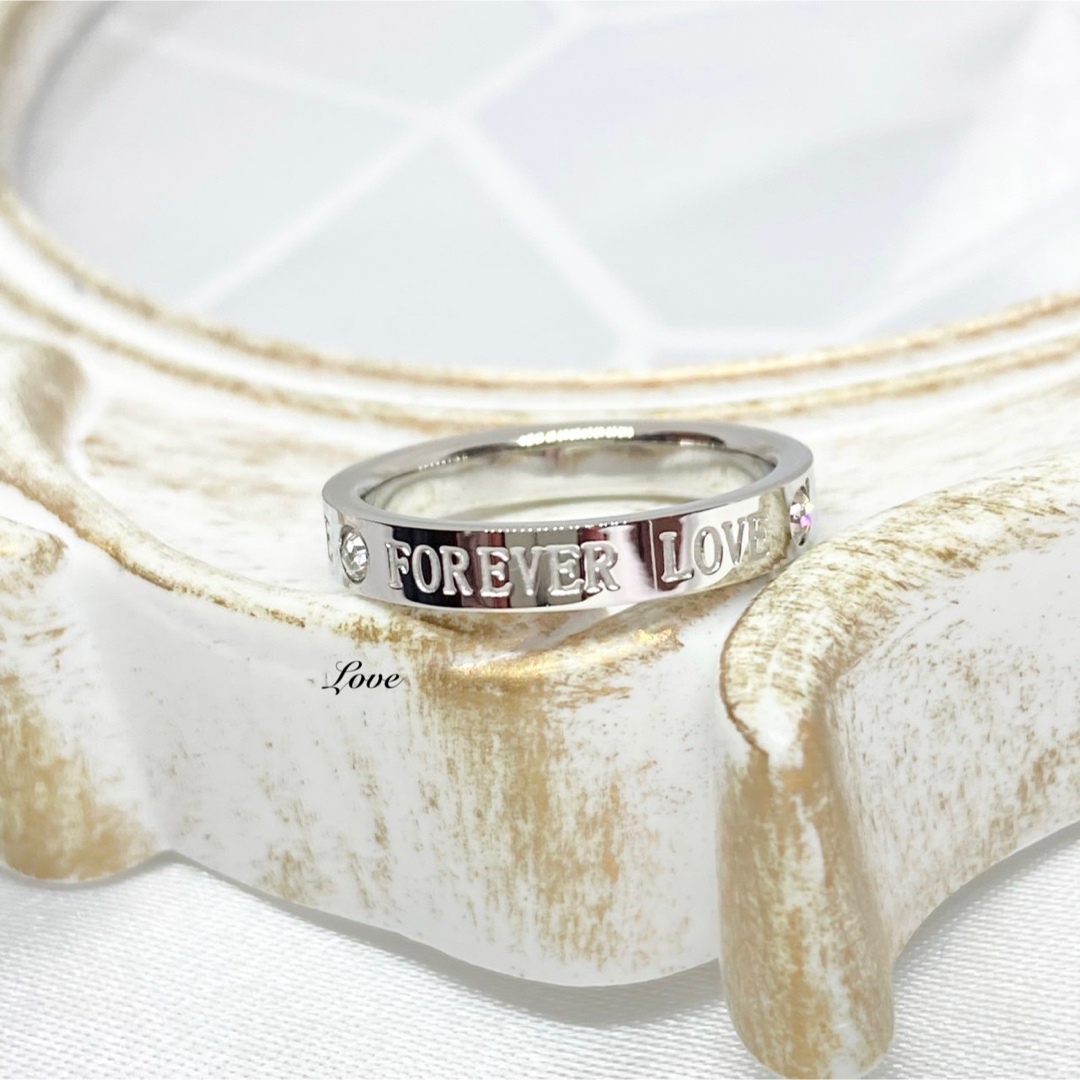 Forever Love ステンレスリング ステンレス指輪 ピンキー シルバー  レディースのアクセサリー(リング(指輪))の商品写真