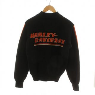 ハーレーダビッドソン(Harley Davidson)のHARLEY DAVIDSON ニットジャケット ジップアップ 長袖 黒 (ブルゾン)