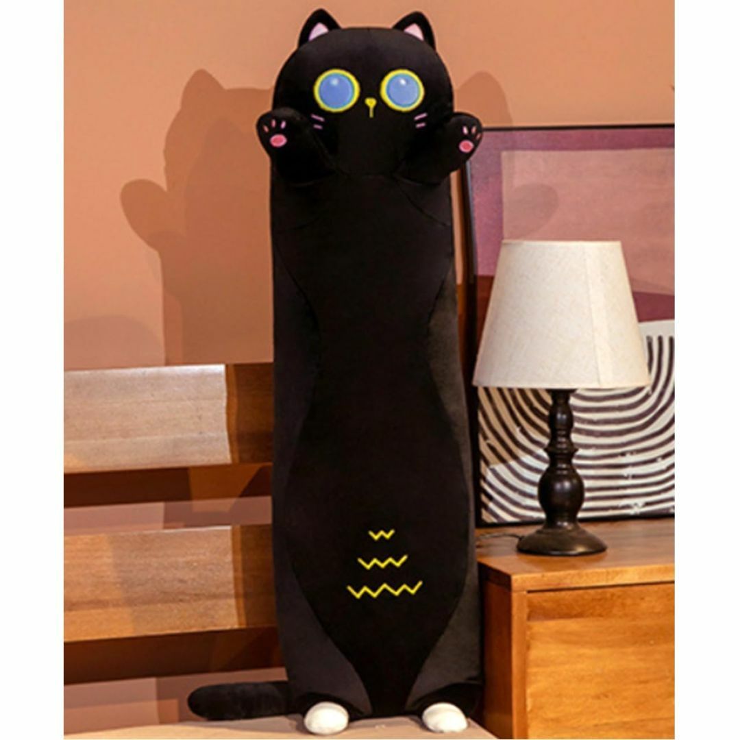 【色: 黒猫 キキちゃん】[Stylish Soda] 抱き枕 ぬいぐるみ 猫  インテリア/住まい/日用品の寝具(枕)の商品写真
