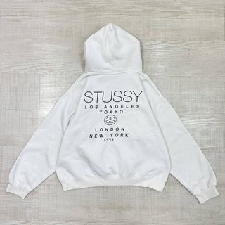 ステューシー(STUSSY)の90s Stussy USA製 ワールド ツアー パーカー フーディー L(パーカー)