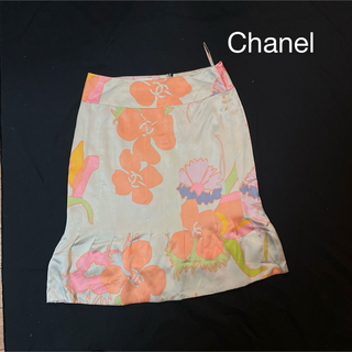 シャネル(CHANEL)のChanel シルク　スカート(ひざ丈スカート)