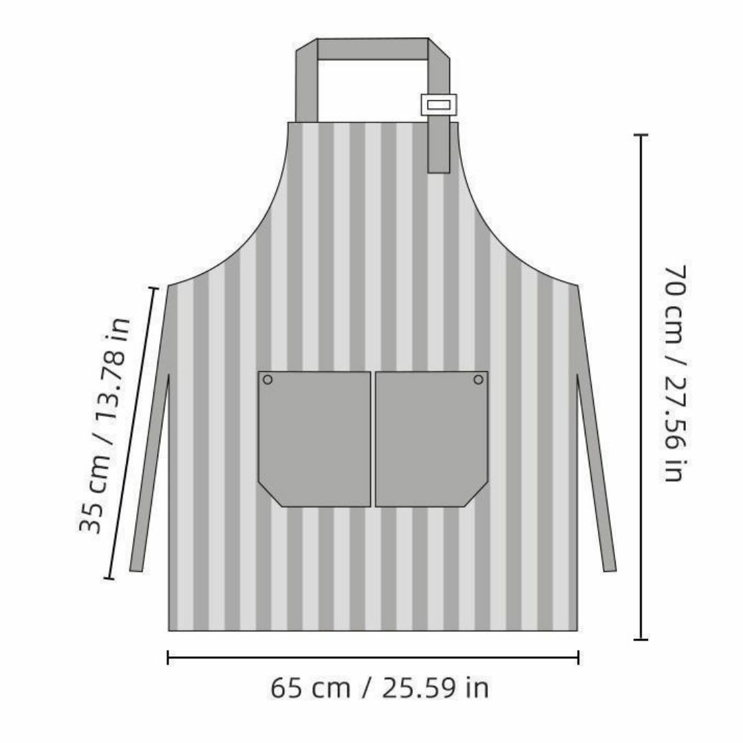 エプロン 緑 おしゃれ 通気性 多機能 ストライプ 綿麻 フリーサイズ 男女兼用 インテリア/住まい/日用品のキッチン/食器(その他)の商品写真
