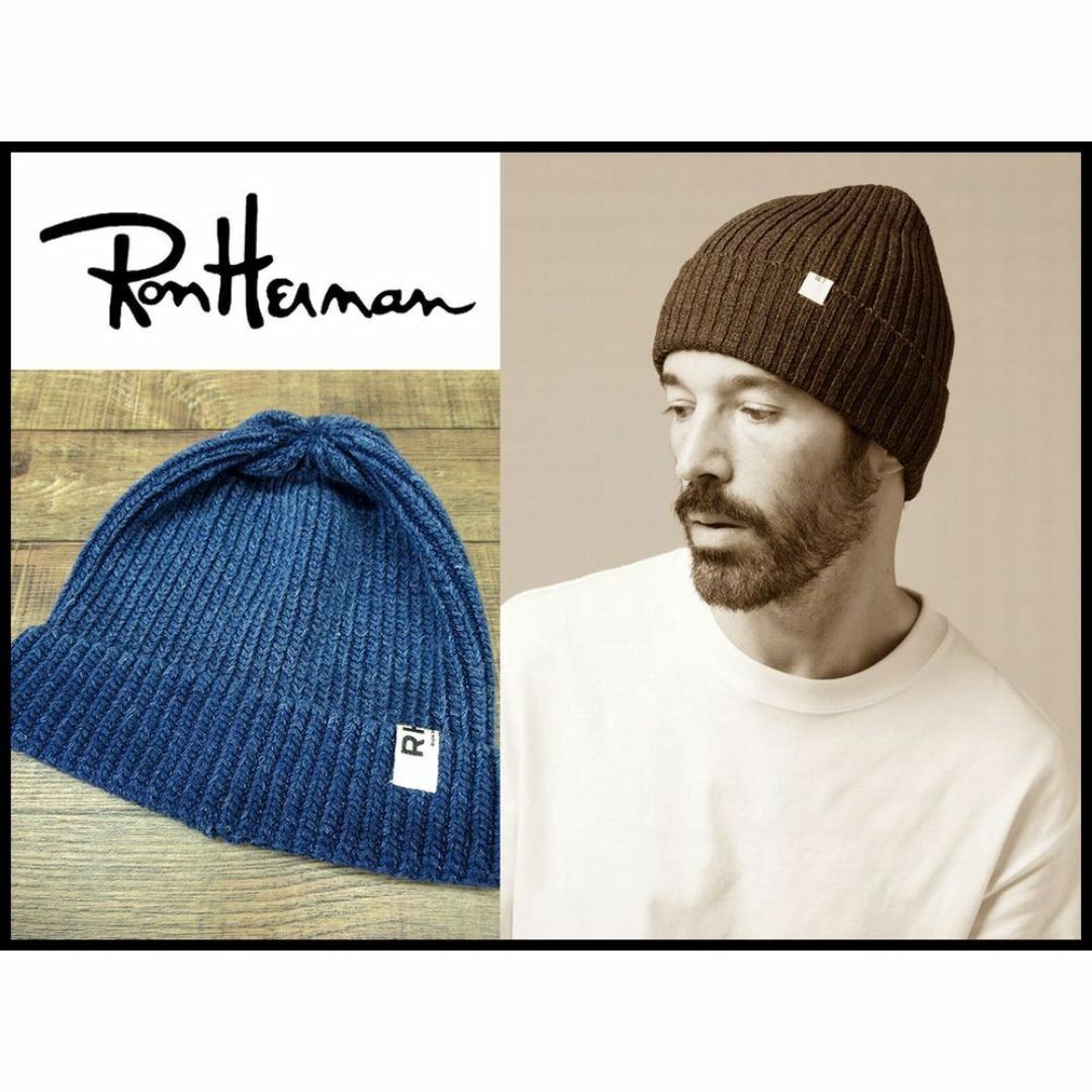 Ron Herman(ロンハーマン)のロンハーマン RHC コットン 混 通年 ビーニー ニット帽 インディゴ F ① メンズの帽子(ニット帽/ビーニー)の商品写真