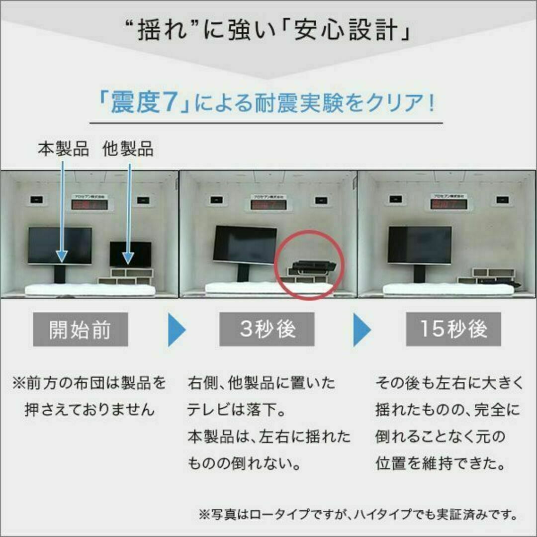 壁寄せテレビスタンド ハイスイングタイプ　ロー・ハイ共通 サウンドバー SET インテリア/住まい/日用品の収納家具(リビング収納)の商品写真