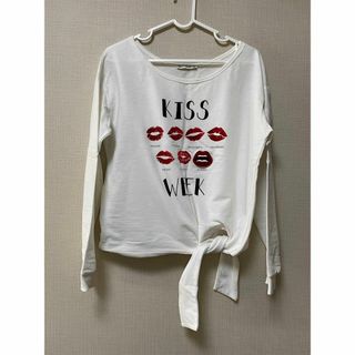 Bershka - F9009 レディース　Tシャツ　白　レディーストップス