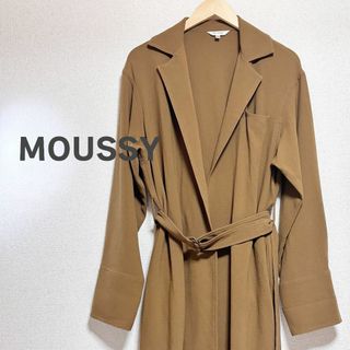 マウジー(moussy)のMOUSSY マウジー　アウター　ガウン　羽織り　コート　ベージュ　ロング　薄手(スプリングコート)