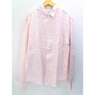 Frank&Eileen - 【春物 新入荷】‡Frank&Eileen/フランクアンドアイリーン‡PAUL/リネンストライプシャツ/長袖 ピンク×ホワイト/白 メンズ M【中古】春夏 423042