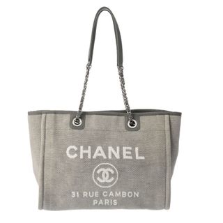 シャネル(CHANEL)のシャネル ドーヴィル MM チェーントート トートバッグ グレー(トートバッグ)