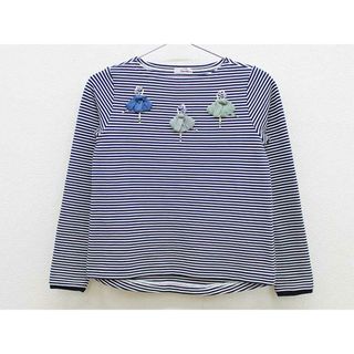 ファミリア(familiar)の【春物 新入荷!】▼ファミリア/familiar▼150cm 長袖Tシャツ/長袖カットソー/ロンT  白×紺 【中古】 子供服 キッズ ジュニア 女の子 春秋 tops 123042(Tシャツ/カットソー)