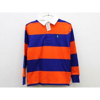 ラルフローレン(Ralph Lauren)の【春物 新入荷!】新品 未使用品▼ラルフローレン/Ralph Lauren▼140cm 長袖ラガーシャツ オレンジ×青×白  子供服 キッズ ジュニア 男の子 春秋冬 tops 623042(その他)