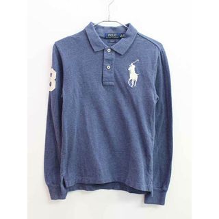 ラルフローレン(Ralph Lauren)の【春物 新入荷!】▼ラルフローレン/Ralph Lauren▼150cm 長袖ポロシャツ 青系×白 【中古】子供服 キッズ ジュニア 男の子 春秋冬 tops  223042(その他)