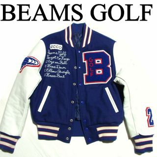 ビームスゴルフ(BEAMSGOLF)のビームスゴルフ 袖レザー ワッペン スタジャン トリコロールカラー ナンバリング(ウエア)