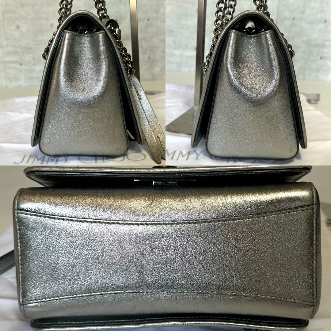 JIMMY CHOO】HELIA/S シルバー キルティング ショルダーバッグ JIMMY CHOO】HELIA/S シルバー キルティング ショルダーバッグ