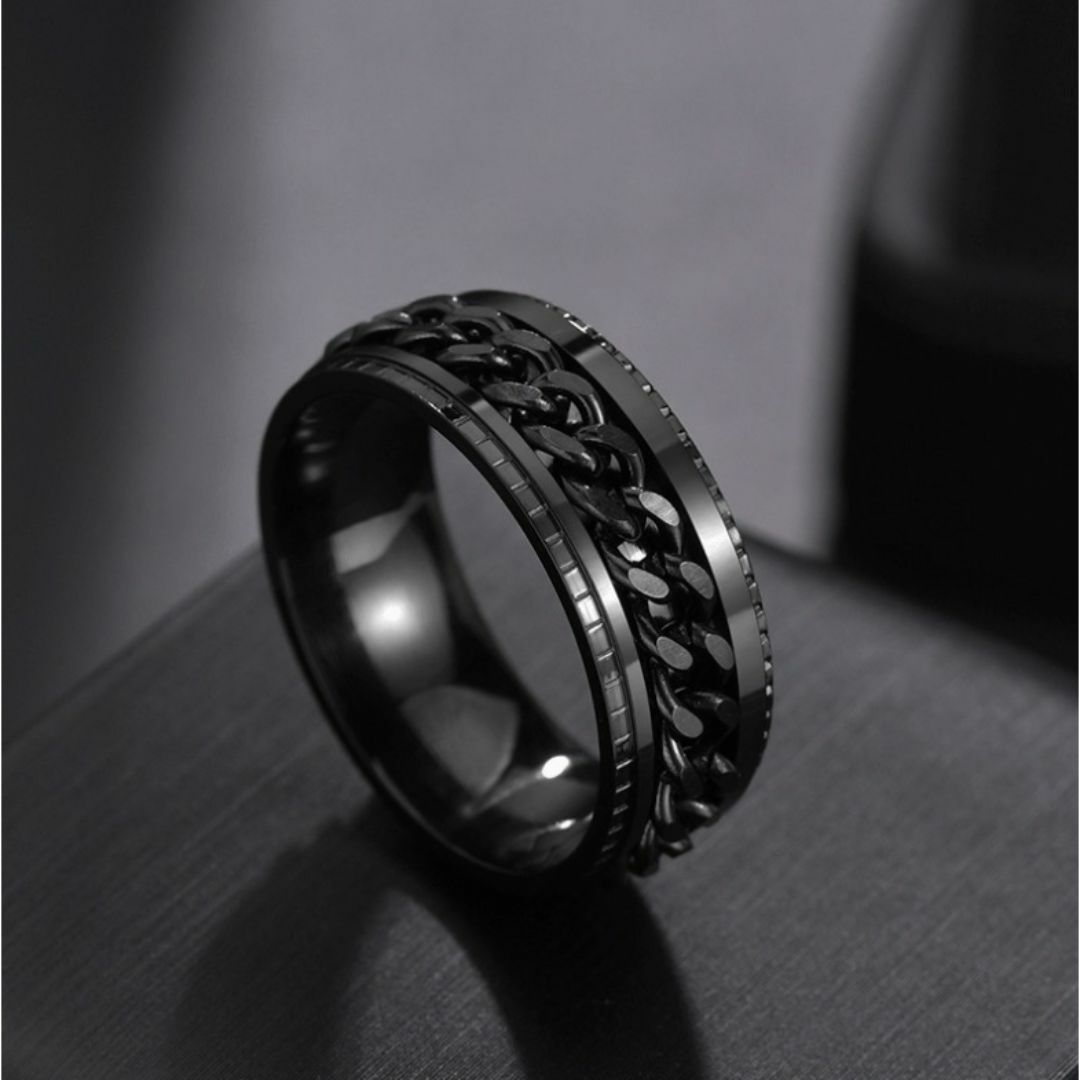 NO.20 指輪 幅8mm ステンレスリング チェーン メンズのアクセサリー(リング(指輪))の商品写真