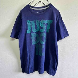 ナイキ(NIKE)のナイキ Tシャツ メンズ L パープル ネイビー系 半袖 人気 夏 ロゴ 美品(Tシャツ/カットソー(半袖/袖なし))