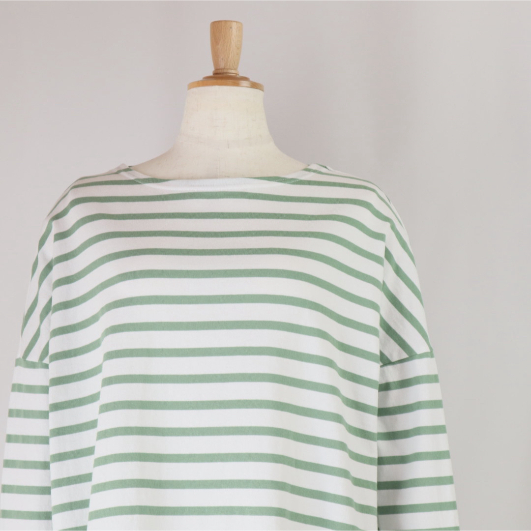 コットン ボーダー カットソー バスクシャツ レディースのトップス(カットソー(長袖/七分))の商品写真