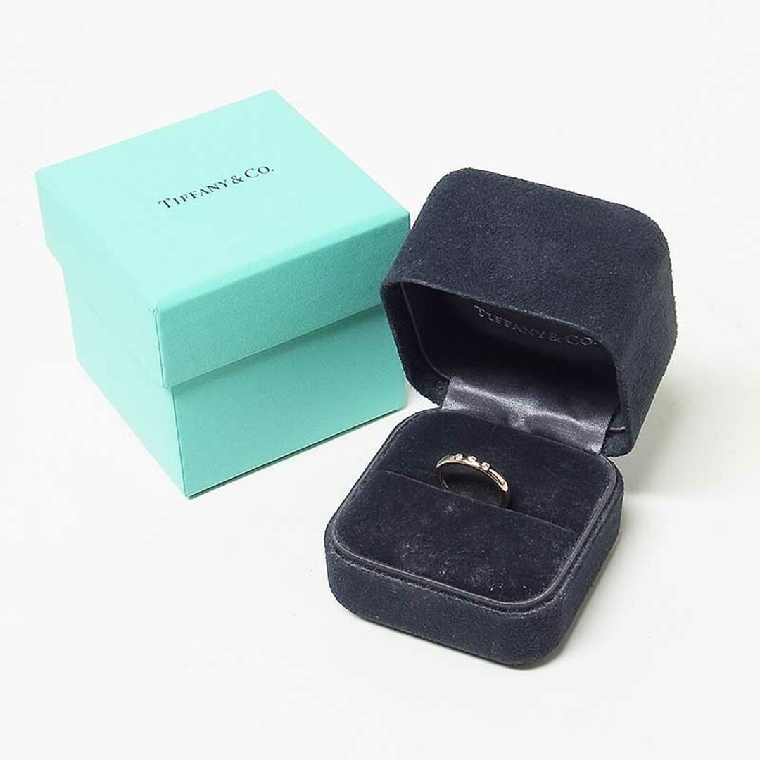 Tiffany & Co.(ティファニー)の　ティファニー TIFFANY＆CO スタッキング バンドリング 3Pダイヤモンド  K18PG ジュエリー レディースのアクセサリー(リング(指輪))の商品写真