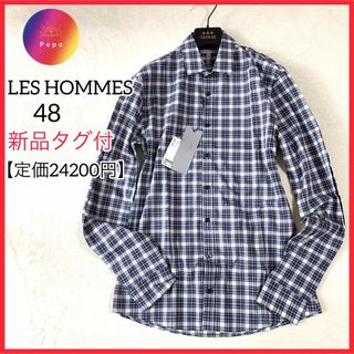 アオキ(AOKI)の新品タグ付✨LES HOMMES レゾム 長袖シャツ　カッター　48 L 大きい(シャツ)