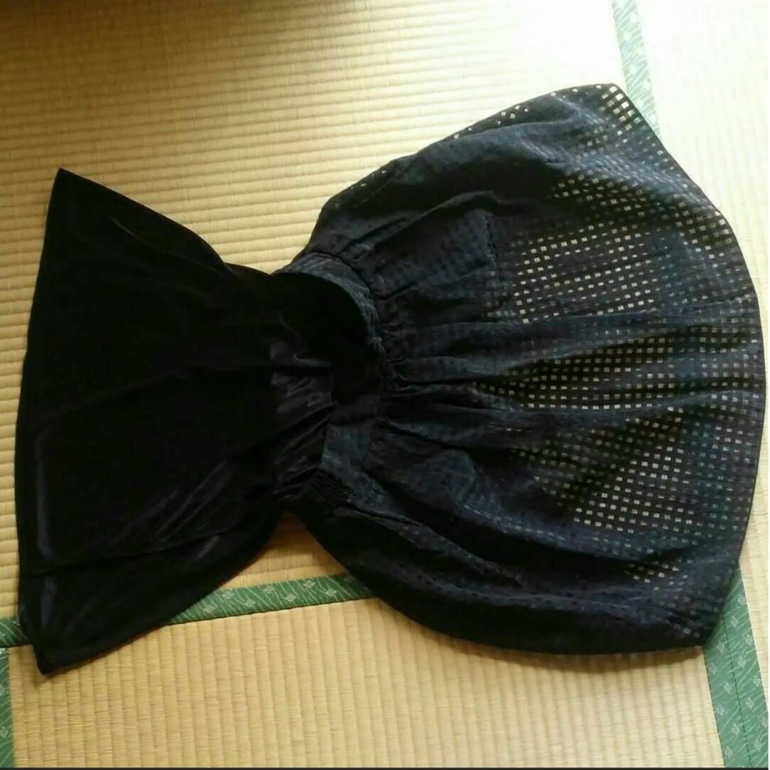 しまむら(シマムラ)のしまむら スカート フレアスカート 黒 格子 ブラック フレア 透け感 チェック レディースのスカート(ひざ丈スカート)の商品写真