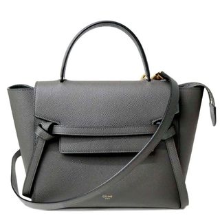 セリーヌ(celine)のセリーヌ ベルトバッグ マイクロ 2WAY ショルダー ハンドバッグ 斜め掛け グレインカーフレザー グレー ゴールド金具 189153ZVA CELINE（新品・未使用品）(ハンドバッグ)