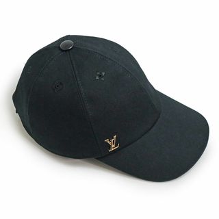 ルイ ヴィトン キャップ LV アイコニック 帽子 Lサイズ コットン100％ ノワール ブラック 黒 ゴールド金具 M7050L LOUIS VUITTON（未使用保管品）