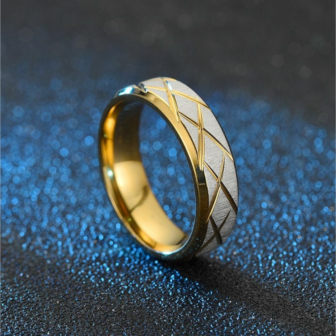 NO.22 指輪 幅6mm ステンスリング ホイールメッシュ メンズのアクセサリー(リング(指輪))の商品写真