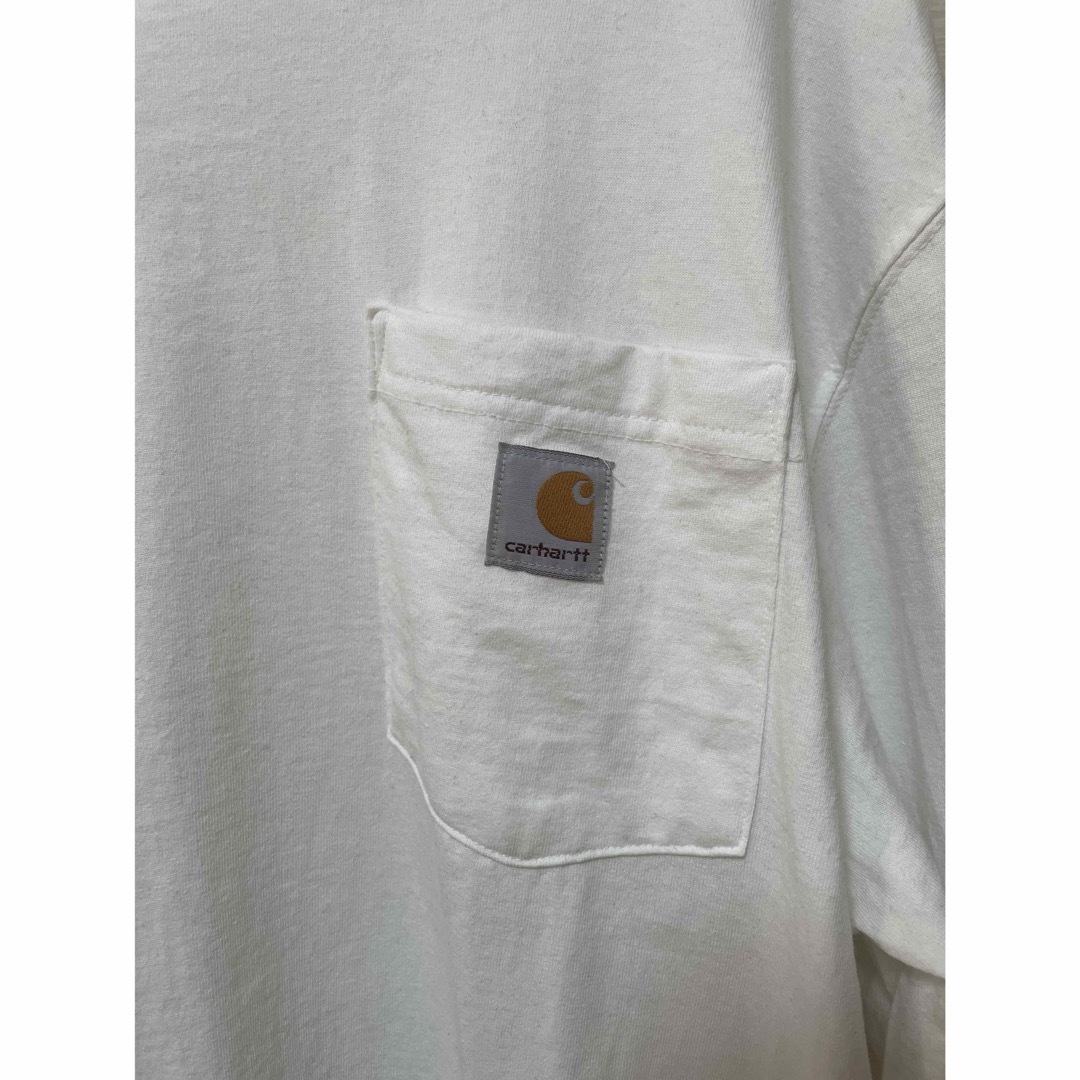 carhartt(カーハート)の値下げ！carhartt  カーハート　ポケットロンT  白　Mサイズ メンズのトップス(Tシャツ/カットソー(七分/長袖))の商品写真