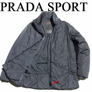 プラダ(PRADA)のプラダスポーツ SGV293 中綿 ナイロン ジャケット コート 48 グレー(ダウンジャケット)