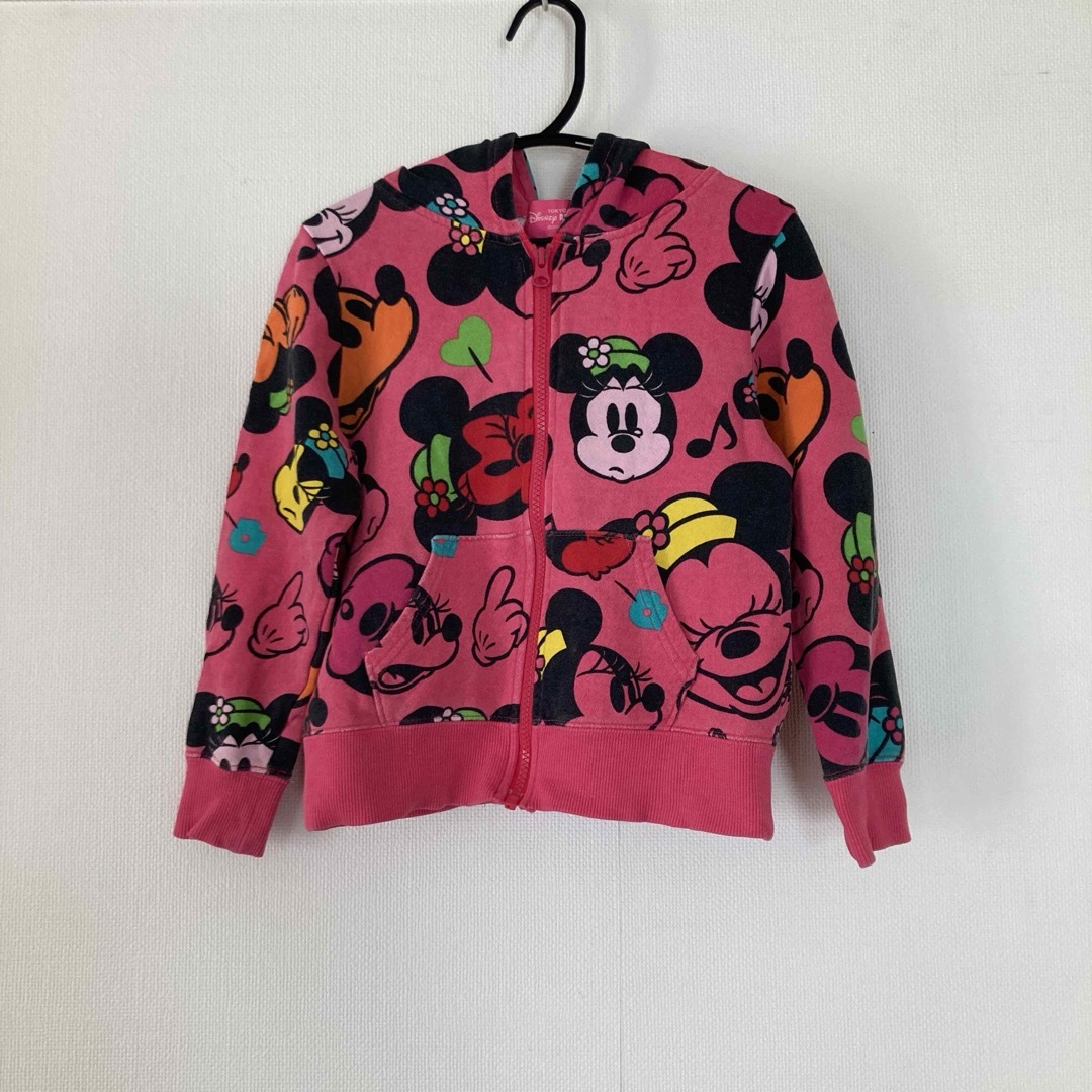 Disney(ディズニー)のTOKYO DISNEY RESORT ミニー パーカー ピンク 120 キッズ/ベビー/マタニティのキッズ服女の子用(90cm~)(ジャケット/上着)の商品写真