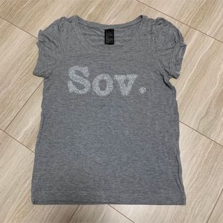 ソブ(Sov.)のダブルスタンダードクロージング　ソブ　ビーズ　ロゴ　半袖Tシャツ　グレー(Tシャツ(半袖/袖なし))