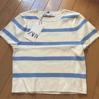 ザラ(ZARA)の【新品未着用】ZARA クロップドニットトップス(ニット/セーター)