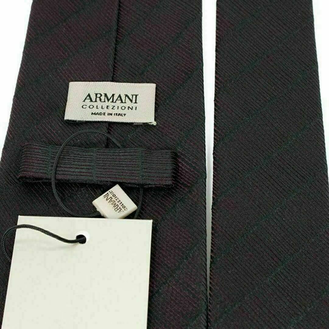 ARMANI COLLEZIONI(アルマーニ コレツィオーニ)の【全額返金保証・送料無料】アルマーニのネクタイ・正規品・未使用品・ストライプ調 メンズのファッション小物(ネクタイ)の商品写真