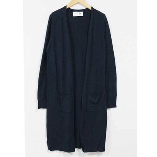 スリードッツ(three dots)の【春物 新入荷】☆three dots/スリードッツ☆ハイツイストコットンロングカーディガン/ニット、カーディガン/ポケット/カジュアル/無地/長袖 ネイビー/紺 レディース MEDIUM【中古】春夏 722042(カーディガン)