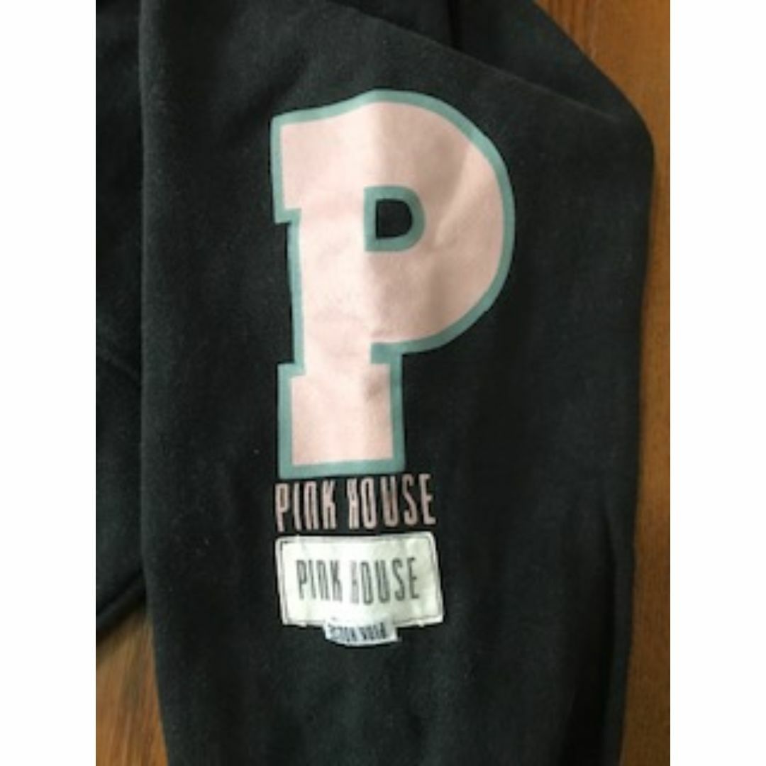 PINK HOUSE(ピンクハウス)のレア PINKHOUSE ジップアップ パーカー  ロゴプリント ワッペン 黒 レディースのトップス(パーカー)の商品写真