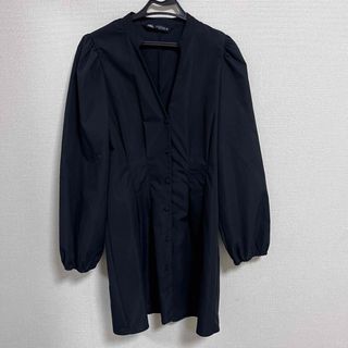 ザラ(ZARA)のzara ブラック　チュニック　ワンピース(チュニック)