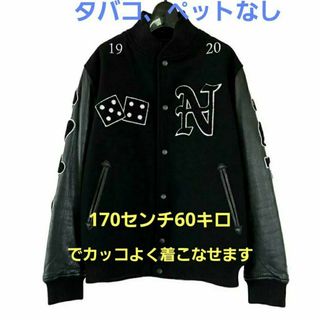 ニューエラー(NEW ERA)のNEW ERA 袖革 スタジャン ワッペン レザー ニューエラ ブラック　S(スタジャン)