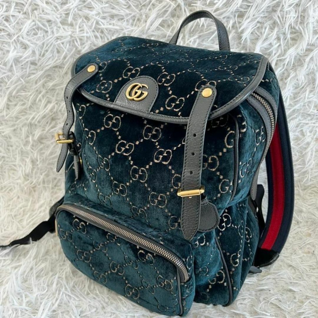 GUCCI バックパック 574942 GGマーモント ベロア シェリーライン