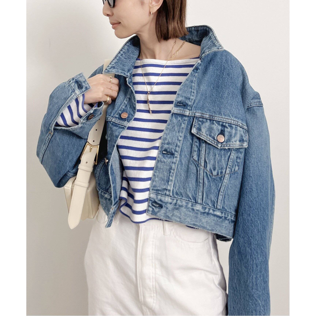 L'Appartement DEUXIEME CLASSE(アパルトモンドゥーズィエムクラス)のアパルトモン【RED CARD/レッド カード】 DENIM JACKET レディースのジャケット/アウター(Gジャン/デニムジャケット)の商品写真