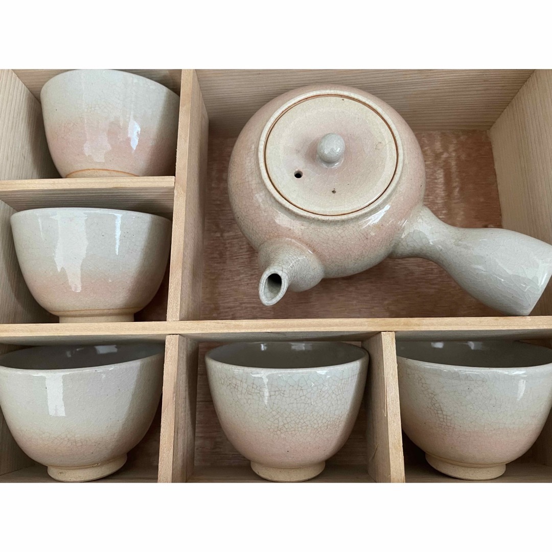 萩焼　泰山作　急須茶器揃　セット エンタメ/ホビーの美術品/アンティーク(陶芸)の商品写真