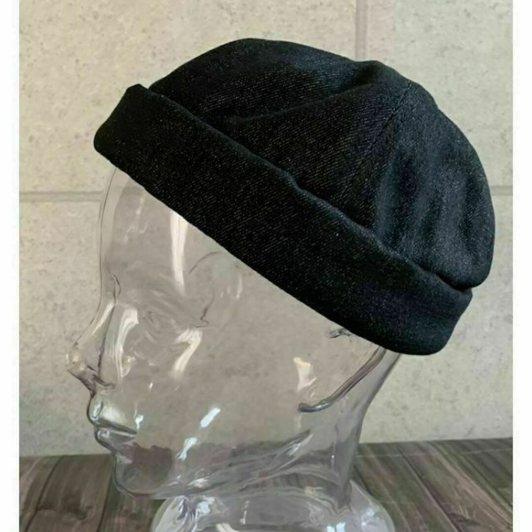 送料込 BIG XL ロールキャップ フィッシャーマン ニット帽 キャップ D黒 メンズの帽子(ニット帽/ビーニー)の商品写真