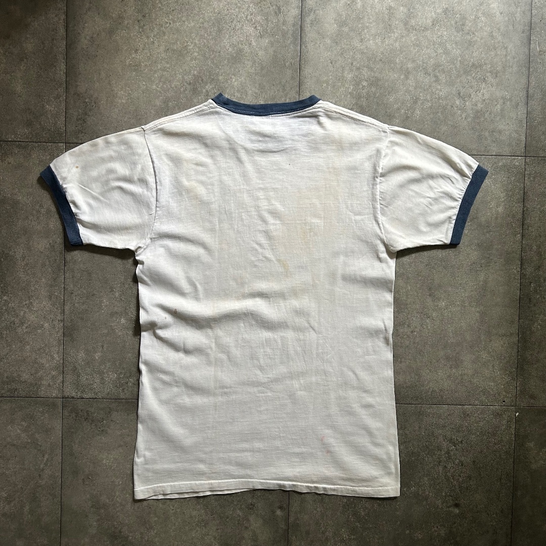 MILITARY(ミリタリー)の60s70s U.S.NAVY リンガーtシャツ L ホワイト×ネイビー メンズのトップス(Tシャツ/カットソー(半袖/袖なし))の商品写真