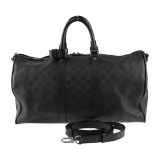 ルイヴィトン(LOUIS VUITTON)のLOUIS VUITTON ルイ ヴィトン  キーポル バンドリエール 45 ボストンバッグ N41145 ダミエアンフィニ   ブラック シルバー金具  2WAY ショルダーバッグ 旅行鞄 ビトン 【本物保証】(ボストンバッグ)