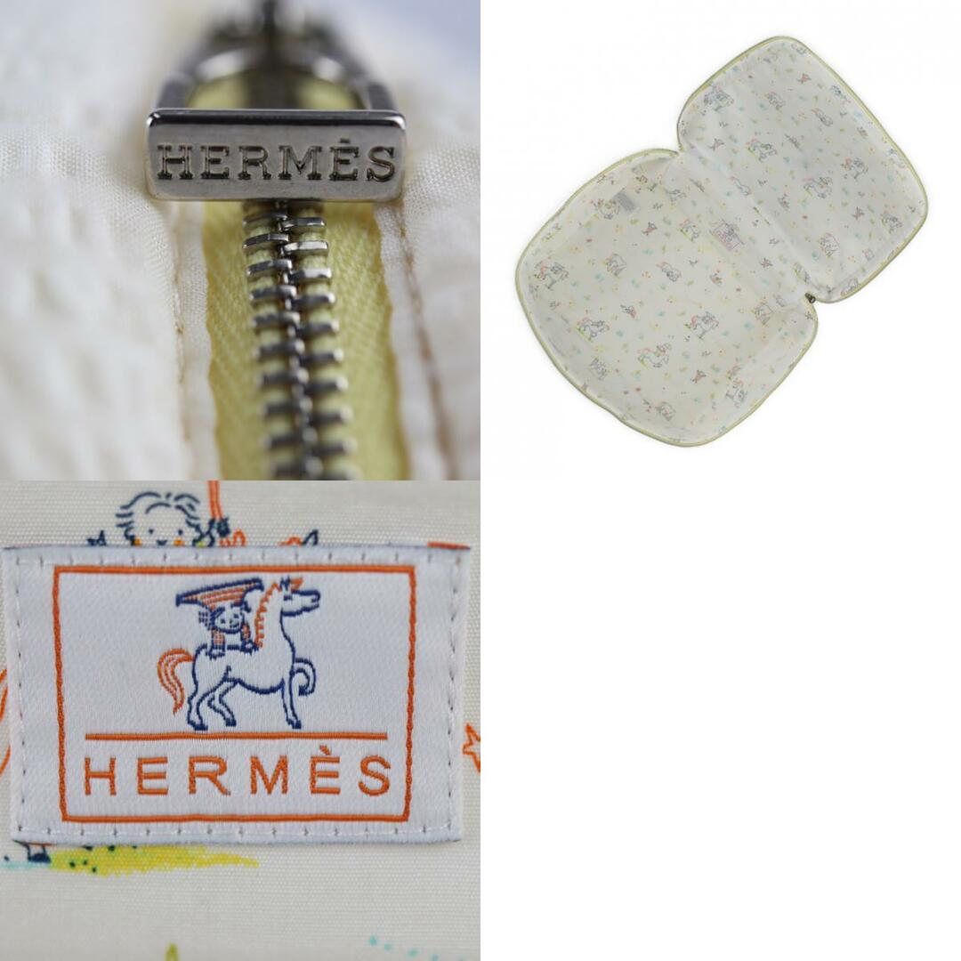 Hermes(エルメス)のHERMES エルメス  カブリオル トゥーゴー ハンドバッグ 103472M コットンキャンバス   クリーム系 シルバー金具  ポーチ トイレタリーバッグ ミディアム  アリス・チャービン 【本物保証】 レディースのバッグ(ハンドバッグ)の商品写真