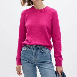 ギャップ(GAP)のGap CashSoft カシミヤタッチ クルーネックセーターLサイズピンク (ニット/セーター)